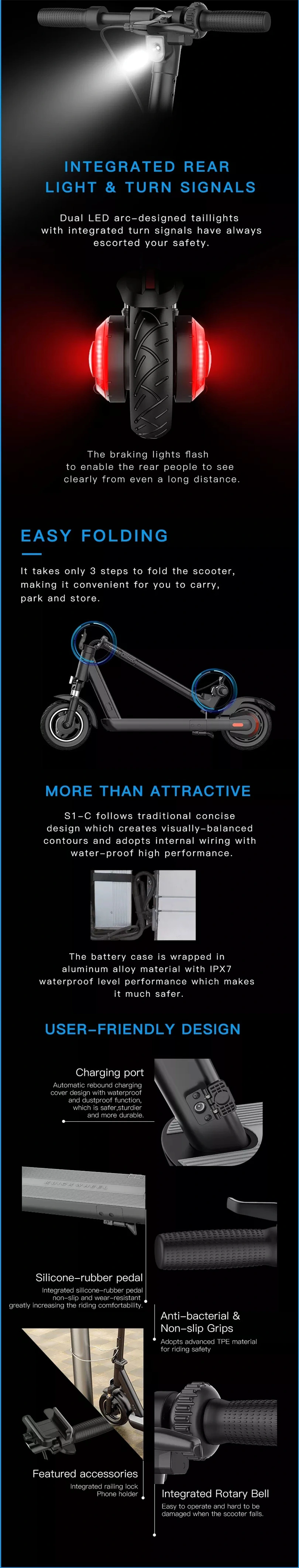 2021 Best Selling Kuickwheel S1-C PRO Adult Foldable Electric Scooter 500W High Power NFC Function